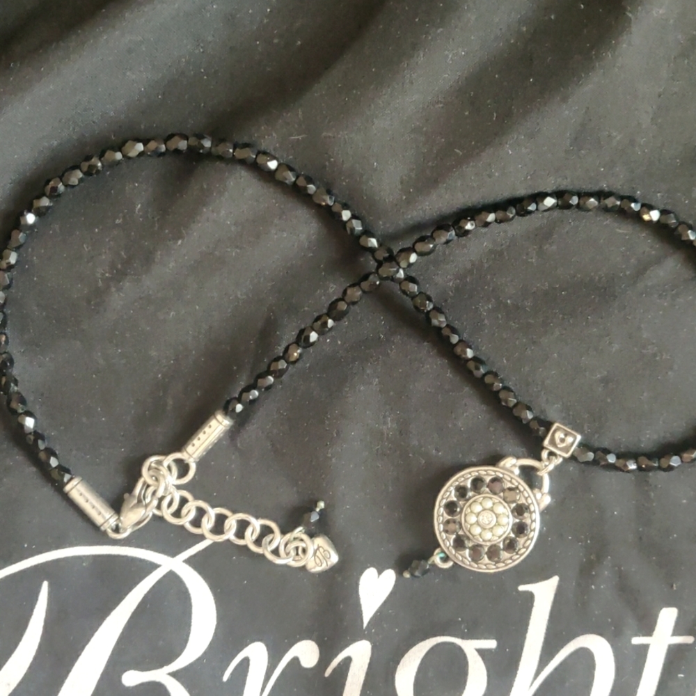 Brighton Retired 1910 Jet Set Black Crystal Pearl Necklace